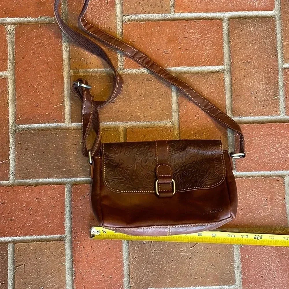 Jack George Voyager Brown Leather Saddle Bag Crossbody Purse‎